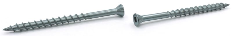 #7 x 1 5/8' Coarse Drywall Screws/Square Drive/Trim Head with Nibs / 18-8 Stainless Steel/Type 17 Pt / 4000 Pc. Carton