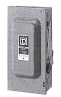 Square D D224NRB 2P 200A 240VAC Disconnect Switch, 2-Way, Manual, Push Button, Panel Mount, Mechanical with Fuse, Screw Terminals, Copper, IP54