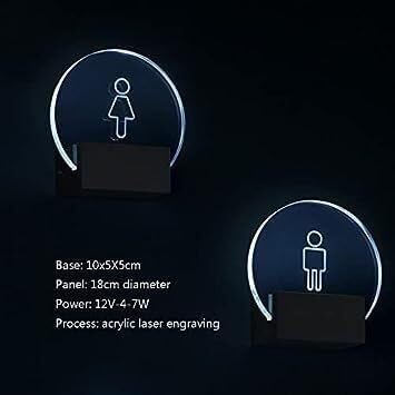 Acrylic Restroom Sign Men's and Women's Restroom Signs, Restroom Led Light Sign, Wall Mount Mens Gents Women Bathroom Lighted Sign, White Light, Ideal Bathroom Signs Signs