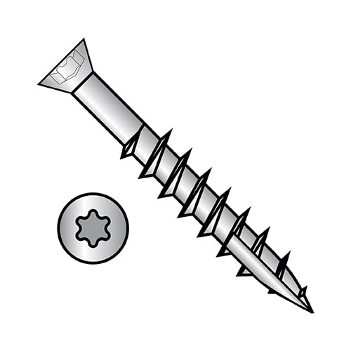 Generic 7-10X1 5/8 6 Lobe Trim Head Drywall Screw Fine Thread Type 17 18-8 Stainless Steel - ECS-0726YTFT188