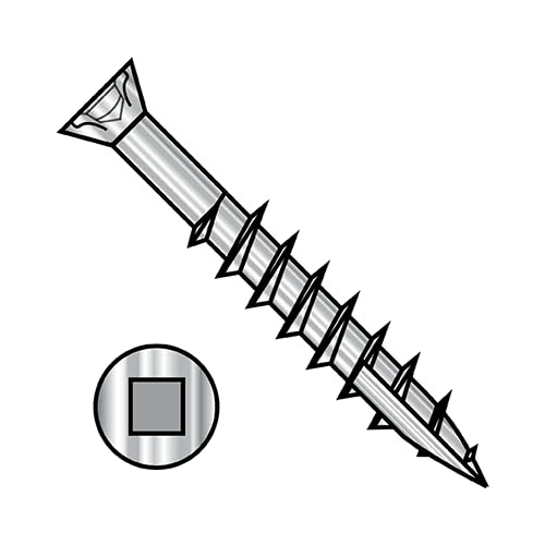 #7 x 1 5/8' Coarse Drywall Screws/Square Drive/Trim Head with Nibs / 18-8 Stainless Steel/Type 17 Pt / 4000 Pc. Carton
