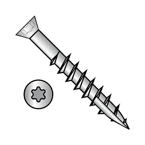 #7 x 1 5/8' Fine Drywall Screws/Six-Lobe (Torx) / Trim Head / 18-8 Stainless Steel/Type 17 Point / 3000 Pc. Carton