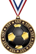 Crown Awards Soccer Shadow Medal Award, 2.75' 1st Place Gold Trophy Medal