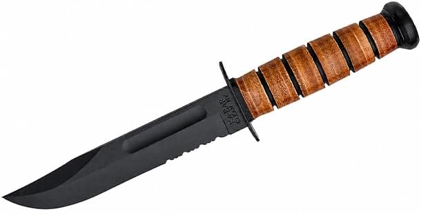 KA-BAR KB1219 Army Serrated W/Leather Sheath