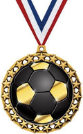 Crown Awards Soccer Shadow Medal Award, 2.5' Galaxy Star Gold Trophy Medal