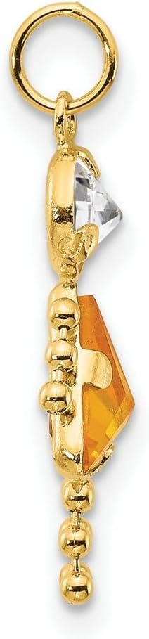 Roy Rose Jewelry 10K or 14K Yellow Gold Birthstone Kids Boy Girl Charm Pendant for Necklace - All Months