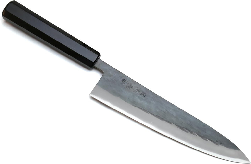 Yoshihiro Kurouchi Black-Forged Blue Steel Stainless Clad Gyuto Chefs Knife Ebony Handle (9.5'' (240mm) & No Saya)
