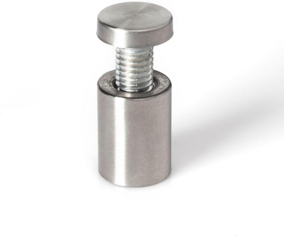 Stainless Steel Standoff 3/4 Inch Diameter x 1 Inch Barrel Length Brushed Finish for PVC, Glass and Acrylic Sign Stand Off Wall Anchors and Screws 100 Piece Commercial Space Pack