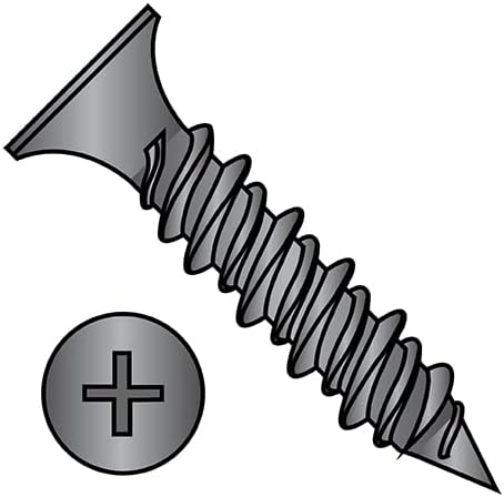 6-18X1 5/8 Phillips Bugle Head Hi Low Drywall Screw Black Phosphate (Pack Qty 5,000) BC-0626HPG By Shorpioen