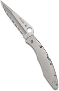 Spyderco Police Model Folding Pocket Knife with 4.2' VG-10 Steel Blade and Stainless Steel Handle - EDC Knife for Men and Women, Perfect for Hunting, Tactical, Camping, Survival - SpyderEdge - C07S