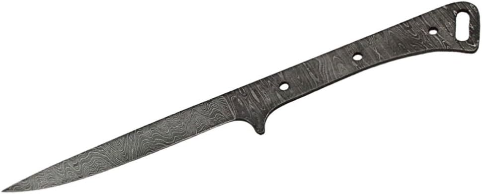Northern Fillet - Made in USA - 416 layer High Carbon Damascus Fillet Knife Blade Blank - Hand Ground