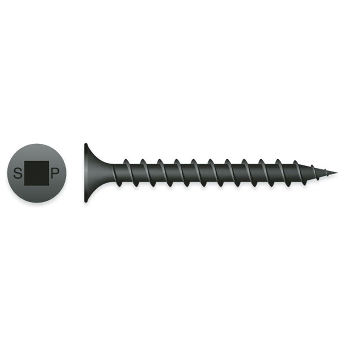6 x 1 5/8 Square Bugle Coarse Drywall Screws Black Phosphate - Carton (5000)