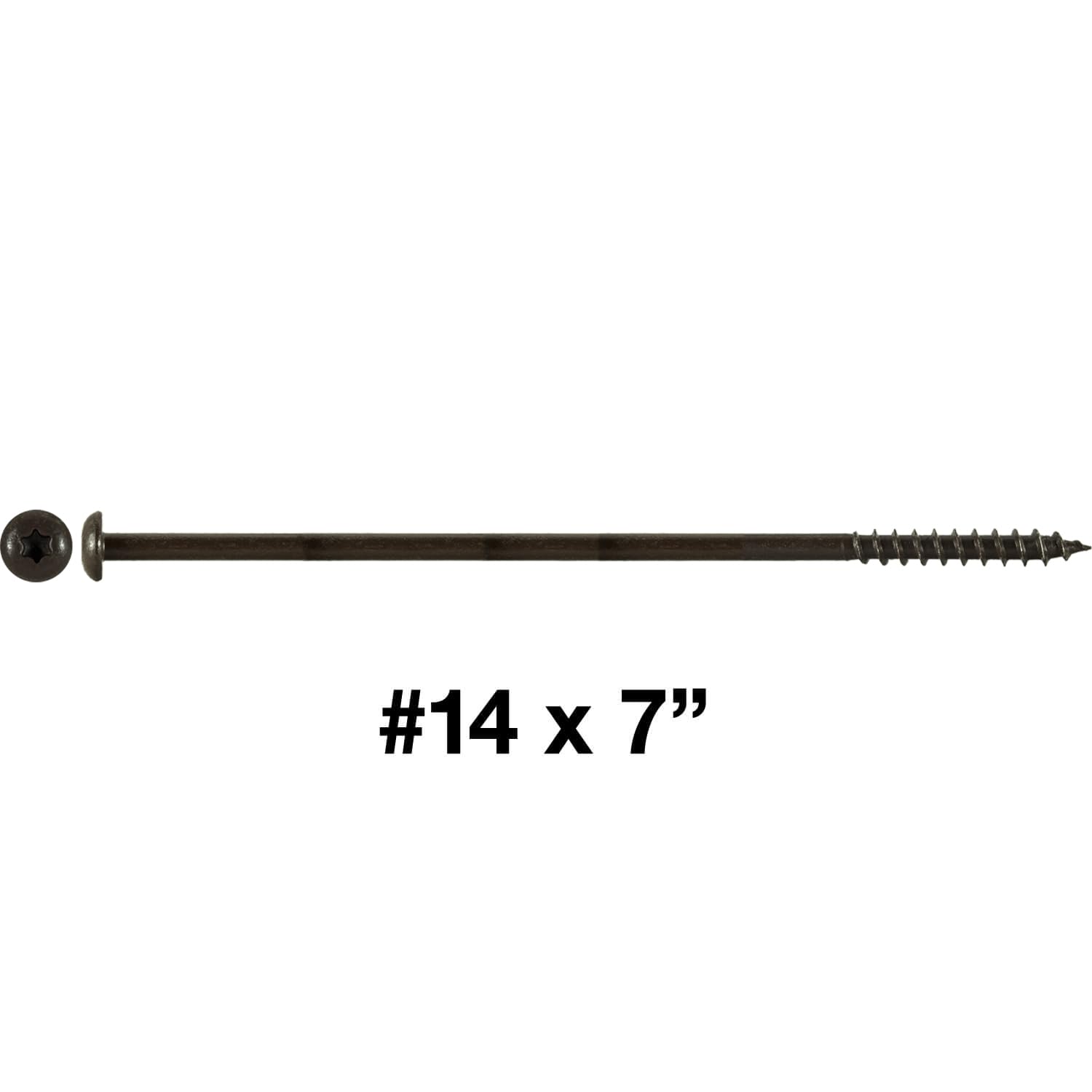 Jake Sales #14 x 7 Coated Torx/Star Drive Gutter Screws - Brown Exterior Coated Fasteners - for Fastening Gutters to Wood - Torx/Star T-30 Drive Head (Full Box - 650 Screws)