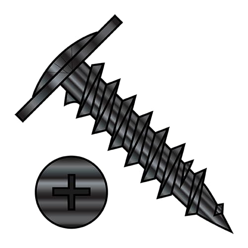 #8 x 1 1/2' Fine Drywall Screws/Phillips/Modified Truss Head/Steel/Black Oxide / 3000 Pc. Carton