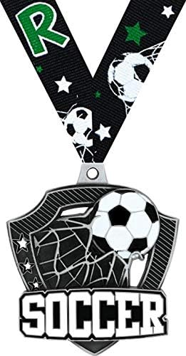 Soccer Medals - 2.25' Silver Soccer Team Medal Awards Prime