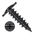 8X1 5/8 Phillips Modified Truss Head Fine Thread Drywall Screw Fully Threaded Black Ox - ECS-0826YPMB
