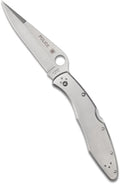 Spyderco Police Model Folding Pocket Knife with 4.2' VG-10 Steel Blade and Stainless Steel Handle - EDC Knife for Men and Women, Perfect for Hunting, Tactical, Camping, Survival - PlainEdge - C07P