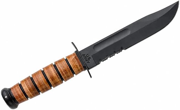 KA-BAR KB1219 Army Serrated W/Leather Sheath
