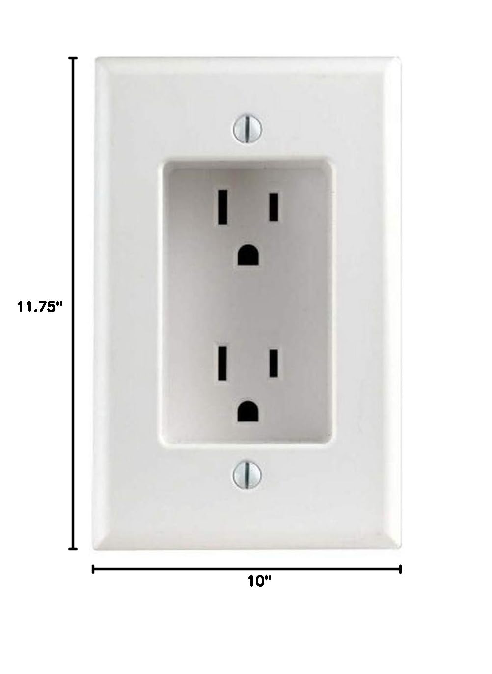 Leviton 689-W 15 Amp 1-Gang Recessed Duplex Receptacle, Residential Grade, with Screws Mounted to Housing, White (Pack of 10)