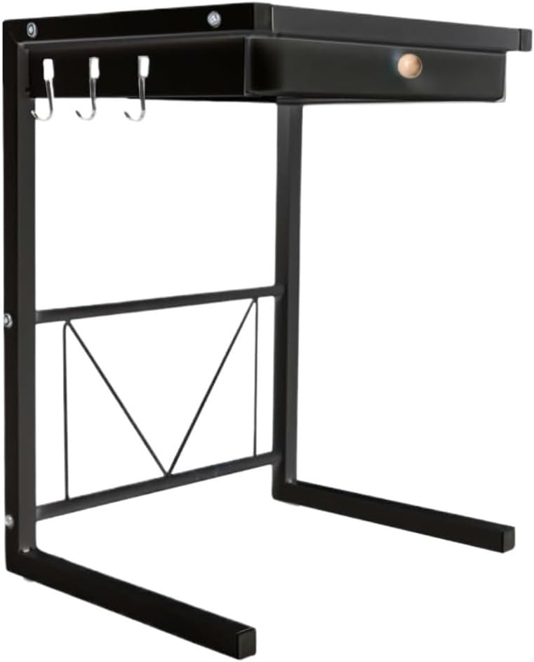 Microwave/Toaster Kitchen Small Appliances and Air Fryer Storage Racks Microwave Oven Racks Kitchen Counter Layered Drawer Racks Shelf Organizer(Black)