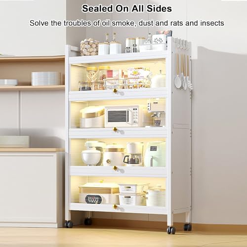 3-Tier Kitchen Pantry Storage Cabinet, Versatile Coffee Bar with Drawer & Flip Door, Space-Saving Baker's Rack, Stylish Kitchen Organizer, 40cm/15.7in