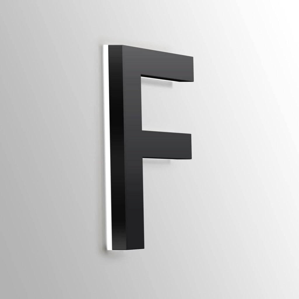 LED Address Numbers, Backlit Illuminated LED House Numbers, Black, Stainless Steel Floatig LED House Number For Outdoor, Lighted Up Address Signs, White Light,14 Inch,W