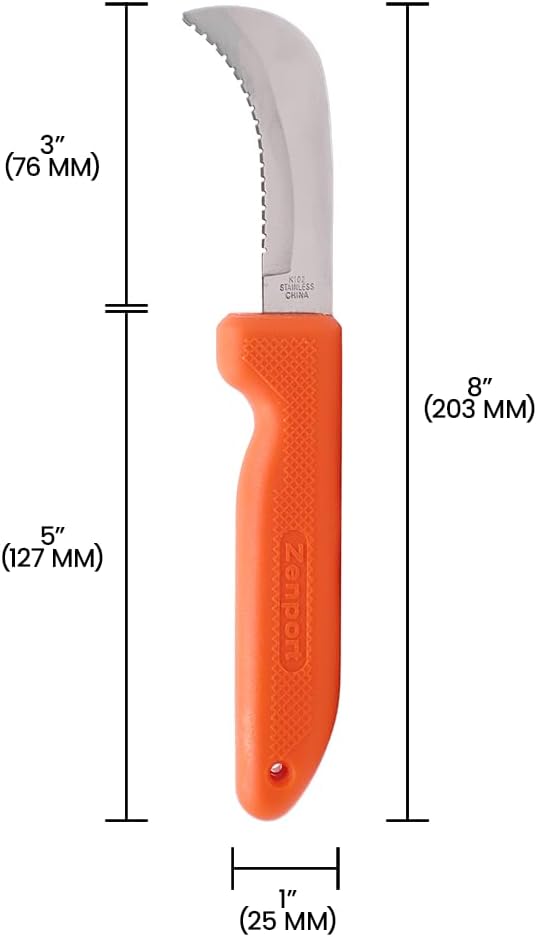 Zenport K102 Harvest Utility Knife with 3-Inch Stainless Steel Serrated Blade, Box of 24