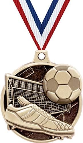 Crown Awards 1.5' Soccer Medal - Gold Soccer Challenger Award Medals