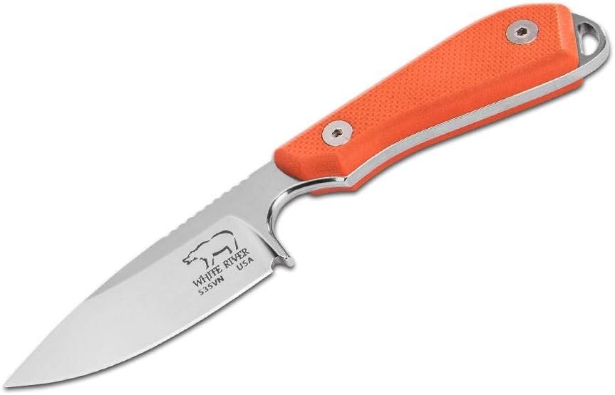 White River Model 1 Pro Fixed Blade Knife, Orange Textured G10 Handle