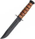 KA-BAR 1218 USMC Full-Size Fighting Knife – 7' Serrated Blade with Leather Sheath