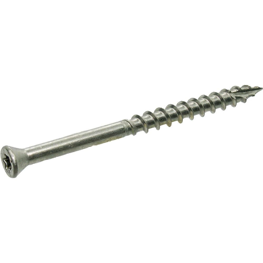 Grip-Rite PrimeGuard Max Trim Screws for Outdoor Projects - Trim Head - Coarse Thread Wood Screws - T15 Star Drive - 305 Stainless Steel - #7 x 2-1/4' - 3000 Screws - MAXS214TH305BK