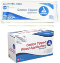Dynarex 6-Inch Non-Sterile Cotton Tipped Applicators 1000 Count, Wooden Shaft, Highly Absorbent, for Wound Care, Box of 1000 (Pack of 10)