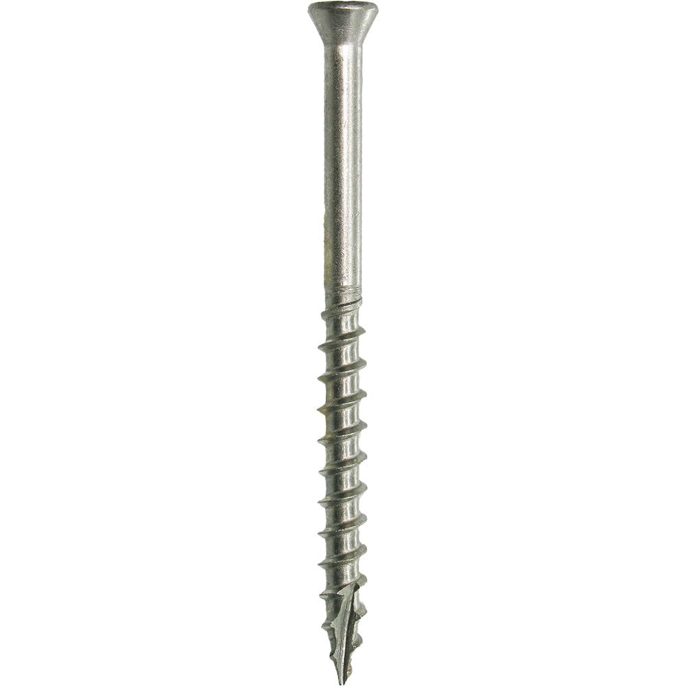 Grip-Rite PrimeGuard Max Trim Screws for Outdoor Projects - Trim Head - Coarse Thread Wood Screws - T15 Star Drive - 305 Stainless Steel - #7 x 2-1/4' - 3000 Screws - MAXS214TH305BK