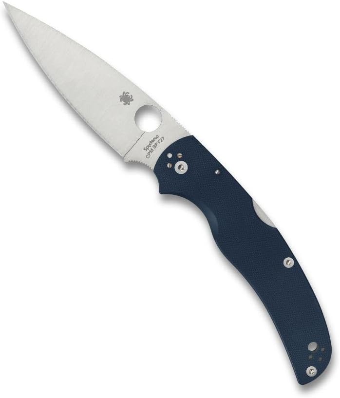 Spyderco Native Chief Folding Pocket Knife with 4' CPM SPY27 Steel Blade and G-10 Handle - EDC Knife for Men and Women, Perfect for Hunting, Tactical, Camping, Survival - PlainEdge - C244GPCBL
