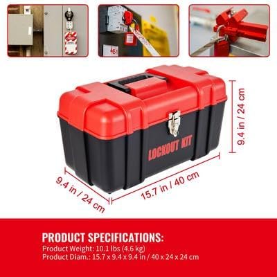 Happybuy 43 PCS Lockout Tagout Kits, Electrical Safety Loto Kit Includes Padlocks, 5 Kinds of Lockouts, Hasps, Lockout Safety Tools for Electrical Risk Removal in Industrial, Machinery