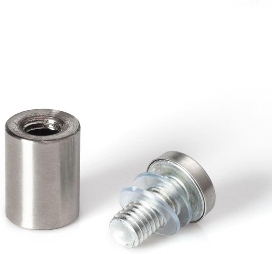 Stainless Steel Standoff 3/4 Inch Diameter x 1 Inch Barrel Length Brushed Finish for PVC, Glass and Acrylic Sign Stand Off Wall Anchors and Screws 100 Piece Commercial Space Pack