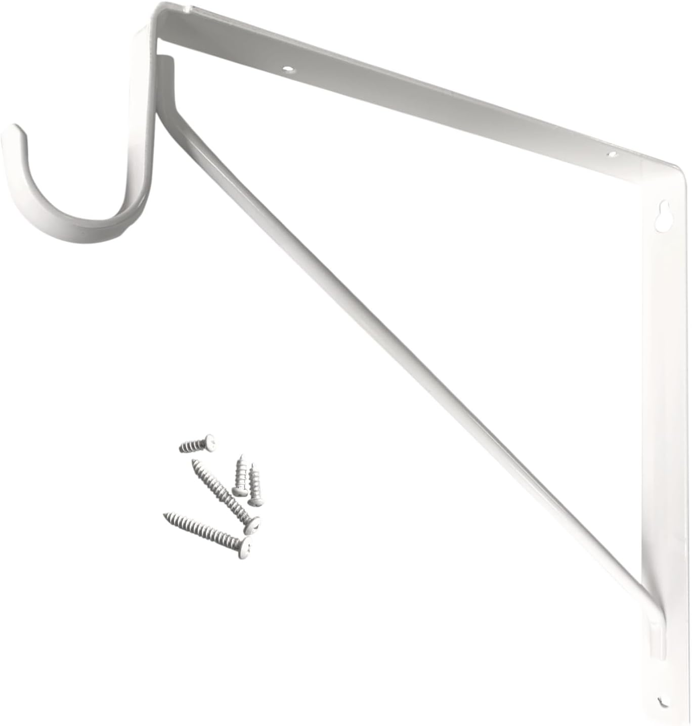 Welded HEAVY DUTY Closet Rod & Shelf Support Bracket | White | 20 Pack