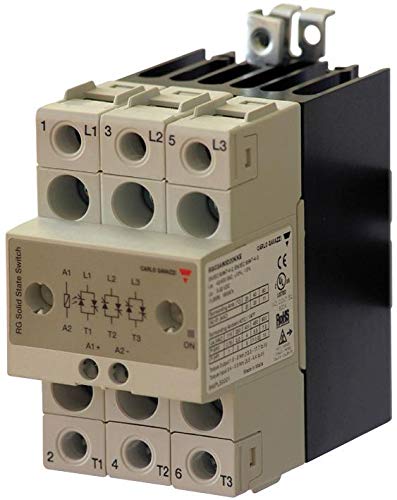 CARLO GAVAZZI - RGC3A60A20KKE - Solid State Contactor, 20 A, 660 VAC, 275 VAC, Zero Crossing, DIN Rail, Panel, Screw