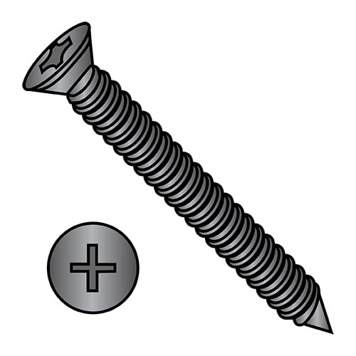Generic 6-18X1 5/8 Phillips Trim Head Drywall Screw Fine Thread Black - ECS-0626YPFT