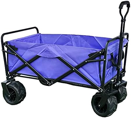 Folding Wagon Outdoor Folding Utility Wagon Folding Utility Wagon Cart, Outdoor Camping Trolley with Wide All Terrain Wheels, Load-Bearing 100kg / 220lbs, for Sports, Sho