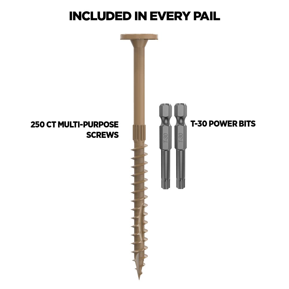 CAMO 1/4' Multi-Purpose Flat Head Structural Screw - 4' x 1/4' - 250 ct