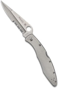 Spyderco Police Model Folding Pocket Knife with 4.2' VG-10 Steel Blade and Stainless Steel Handle - EDC Knife for Men and Women, Perfect for Hunting, Tactical, Camping - CombinationEdge - C07PS