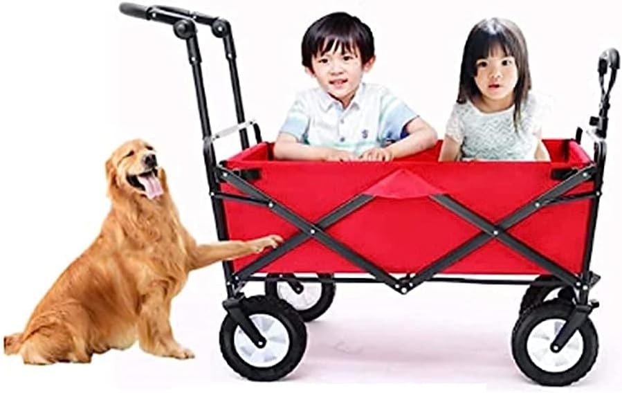 Trolleys, Folding Carry Cart, Folding Wagon Trolley, Camping Cart, Rolling Buggies, Outdoor Garden Sport Carry Wagon - for Camping Garden Beach All Terrain/Blue