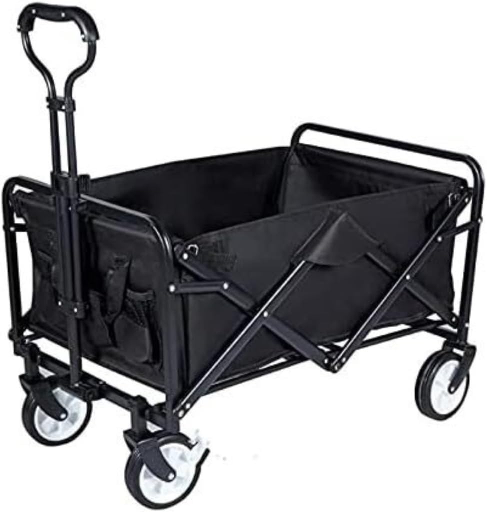 Folding Wagon Cart Beach Wagon Grocery Wagon Folding Carry Cart Folding Wagon Trolley Camping Cart Collapsible Outdoor Garden Sport Carry Wagon Garden Garden Wagon Utility Wagon Grocery Cart ( Color :