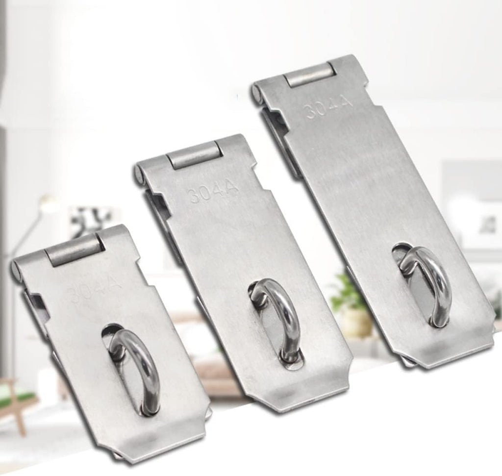 2pcs 5 Lock Hasp Lock for Door Cabinet Locks Accordion Doors Interior Door Locks for Bedrooms Gate Lock Pad Lock Shed Door Heavy Duty Padlock Hasp and Staple with Lock Garage Door