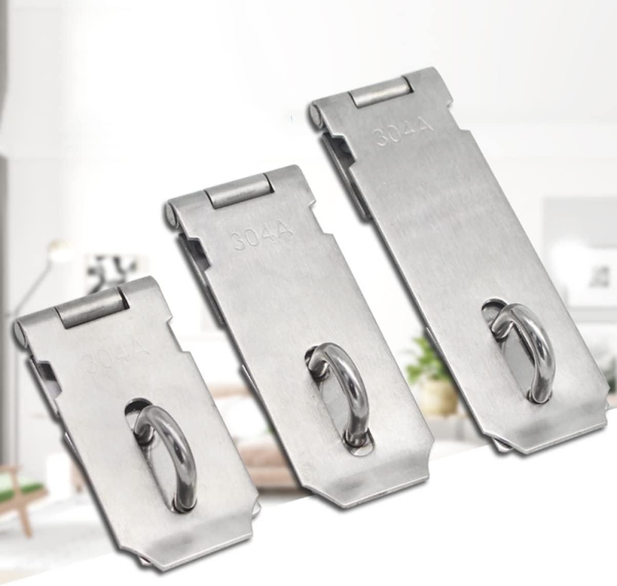 2pcs 5 Lock Hasp Lock for Door Cabinet Locks Accordion Doors Interior Door Locks for Bedrooms Gate Lock Pad Lock Shed Door Heavy Duty Padlock Hasp and Staple with Lock Garage Door