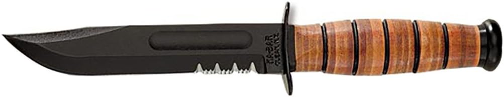 KA-BAR KB1219 Army Serrated W/Leather Sheath