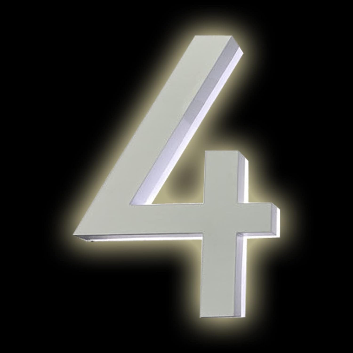 Address Numbers, Backlit Illuminated LED House Numbers, White Finish, Stainless Steel Address Signs Lighted Plaque For Outdoor, Modern, Warm Light,18 Inch,6