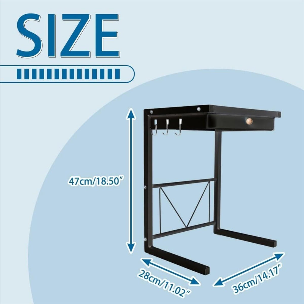 Microwave/Toaster Kitchen Small Appliances and Air Fryer Storage Racks Microwave Oven Racks Kitchen Counter Layered Drawer Racks Shelf Organizer(Black)