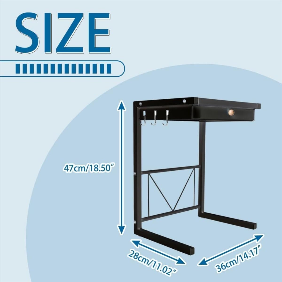 Microwave/Toaster Kitchen Small Appliances and Air Fryer Storage Racks Microwave Oven Racks Kitchen Counter Layered Drawer Racks Shelf Organizer(Black)